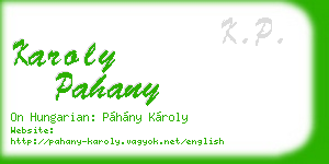 karoly pahany business card
